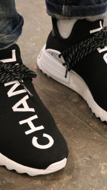 chanel sneakers on feet
