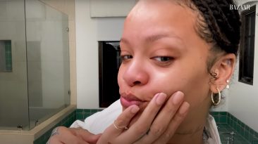 Rihanna using Fenty Skin