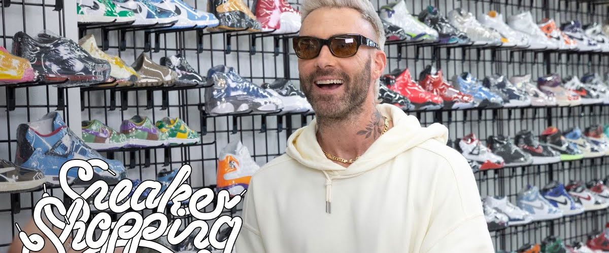 Adam Levine Goes Sneaker Shopping
